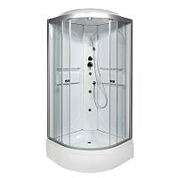 Душевая кабина AvaCan L510 с гидромассажем, 100×100 см, четверть круга, прозрачное стекло, универсальная ориентация, с крышей
