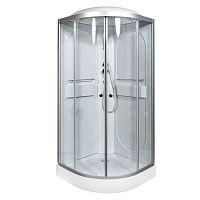 Душевая кабина AvaCan L608 стандартная 80×80 см, четверть круга, прозрачное стекло, универсальная ориентация, с крышей, без гидромассажа