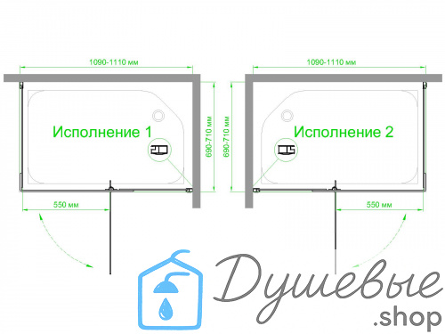 Душевой уголок Royal Bath RB HPVD-C 110х70х200 фото 5