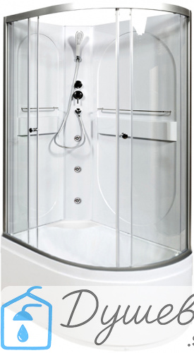 Душевая кабина AvaCan L620L N с гидромассажем, 120×80 см, асимметричная форма, прозрачное стекло, левая ориентация, без крыши.