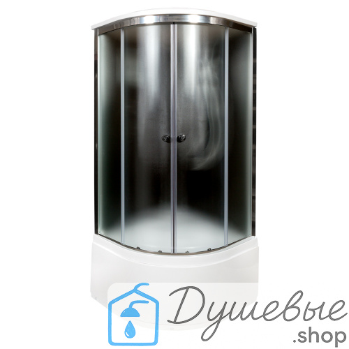 Душевая кабина AvaCan B90S BLACK 90×90 см, четверть круга, матовое стекло, универсальная ориентация, крыша, без гидромассажа