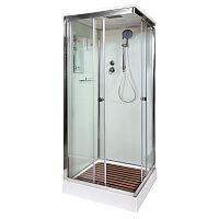 Душевая кабина AvaCan K401S с электрикой, 100×100 см, квадратная, прозрачное стекло, универсальная ориентация, крыша, без гидромассажа