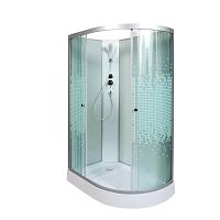 Душевая кабина AvaCan L902 L N без крыши, 120×80 см, асимметричная форма, стекло с узором, левая ориентация, без гидромассажа.
