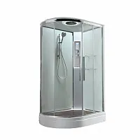 Душевая кабина AvaCan EM2812RLEDT прозрачная 120×80 см асимметричная, правая, с крышей и гидромассажом