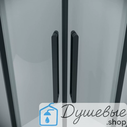 Душевое ограждение Grossman Classic 301.K33.04.9090.21.00 90х90х195 см полукруг раздвижная черный матовый стекло прозрачное фото 11