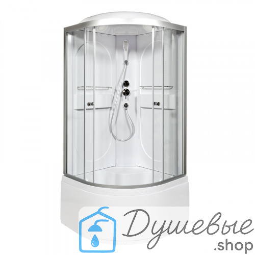 Душевая кабина AvaCan L610 стандартная 100×100 см, четверть круга, прозрачное стекло, крыша, без гидромассажа фото 3