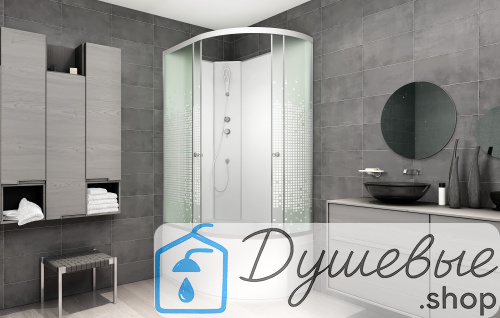 Душевая кабина AvaCan L920 L N без крыши, 120×80 см, асимметричная форма, стекло с узором, левая ориентация, без гидромассажа фото 4