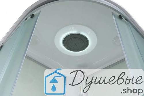 Душевая кабина AvaCan C5010 LED 100×100 см, четверть круга, матовое стекло, универсальная ориентация, с крышей, с гидромассажем фото 8