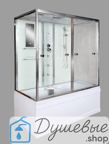 Душевая кабина AvaCan V170, 170×85 см, прямоугольная, прозрачное стекло, универсальная ориентация, крыша, гидромассаж. фото 5