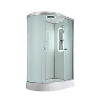 Душевая кабина AvaCan D2012R LED 120×80 см асимметричная, матовое стекло, правая ориентация, с крышей и гидромассажом