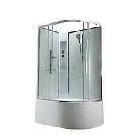 Душевая кабина AvaCan EM5812LNT 120×80 см асимметричной формы, прозрачное стекло, без крыши, без гидромассажа, левая.
