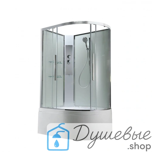 Душевая кабина AvaCan EM5812LNT 120×80 см асимметричной формы, прозрачное стекло, без крыши, без гидромассажа, левая.