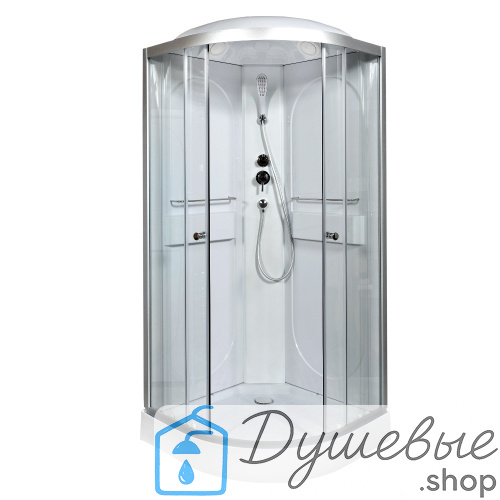 Душевая кабина AvaCan L608 стандартная 80×80 см, четверть круга, прозрачное стекло, универсальная ориентация, с крышей, без гидромассажа фото 3