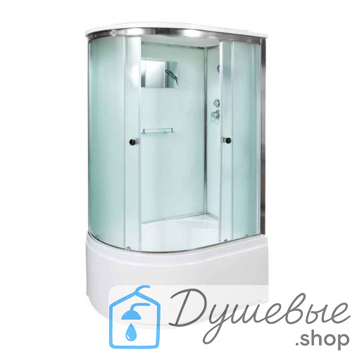 Душевая кабина AvaCan D512S R, 120×90 см, асимметричная, матовое стекло, правая ориентация, крыша, без гидромассажа