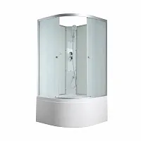 Душевая кабина AvaCan C5080 N без крыши, 80×80 см, четверть круга, матовое стекло, универсальная ориентация, без гидромассажа.
