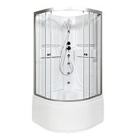 Душевая кабина AvaCan L610 N с гидромассажем, 100×100 см, четверть круга, прозрачное стекло, универсальная ориентация, без крыши.