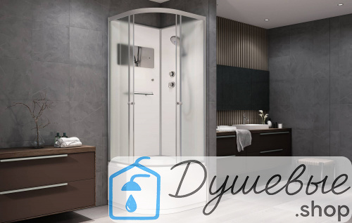 Душевая кабина AvaCan D90, 90×90 см, четверть круга, матовое стекло, универсальная ориентация, без крыши, без гидромассажа фото 4