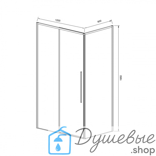 Душевой уголок Vincea Slim-N VSR-4SN9012CLB 1200х900 фото 7