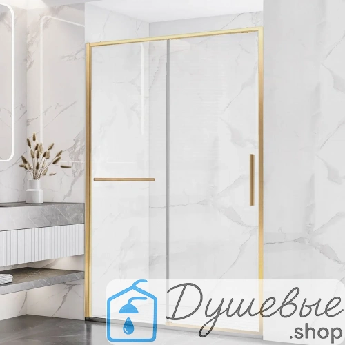 Душевая дверь Vincea Slim Soft VDS-1SS120CLG 1200 брашированное золото стекло прозрачное
