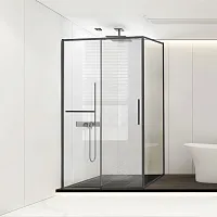 Душевой уголок Vincea Slim Soft VSR-1SS8015CLGM 1500х800 вороненая сталь стекло прозрачное