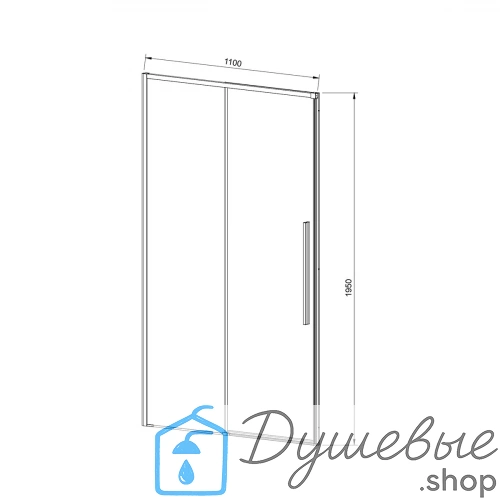 Душевая дверь Vincea Slim-N VDS-4SN110CGB 1100 черный стекло тонированное фото 3