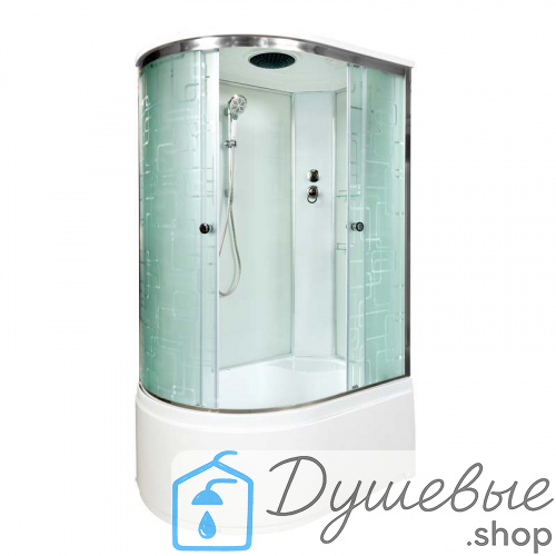 Душевая кабина AvaCan EM 4511 R 110×80 см асимметричная с узором, правая, с крышей, без гидромассажа