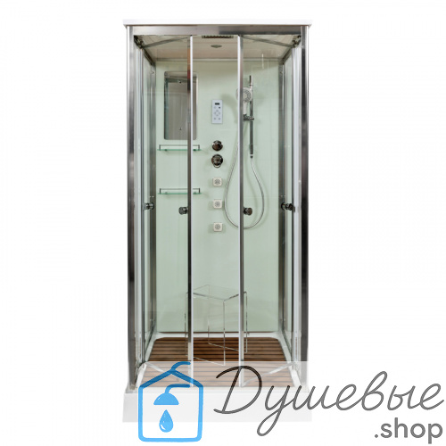 Душевая кабина AvaCan V8015 80×80 см, квадратная, прозрачное стекло, универсальная ориентация, крыша, гидромассаж фото 7