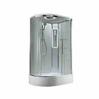 Душевая кабина AvaCan EM3912RLEDT прозрачная 120×90 см, асимметричная, правая ориентация, с крышей, с гидромассажем