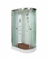 Душевая кабина AvaCan EM 1512 L с гидромассажем, размер 120×80 см, асимметричная форма, узорное стекло, левая ориентация, с крышей