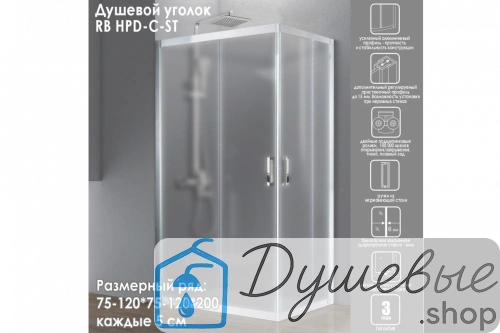 Душевой уголок Royal Bath RB HPD-C-ST 110х80х200 матовое стекло фото 3