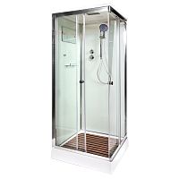 Душевая кабина AvaCan K408S 80×80 см, квадратная, прозрачное стекло, крыша, без гидромассажа
