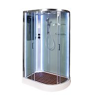 Душевая кабина AvaCan A102 L LED 120×80 см, асимметричная, прозрачное стекло, левая ориентация, с крышей, без гидромассажа