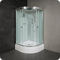 Душевая кабина AvaCan D271 S 100×100 см, четверть круга, матовое стекло, универсальная ориентация, крыша, без гидромассажа
