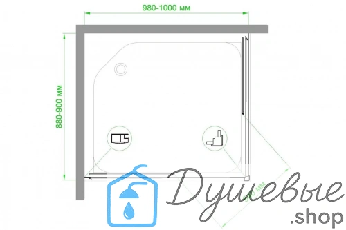 Душевой угол Royal Bath RB9100HPD-C-BL 100x90 (матовое стекло) фото 4