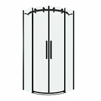 Душевое ограждение Grossman Classic 301.K33.04.9090.21.00 90х90х195 см полукруг раздвижная черный матовый стекло прозрачное