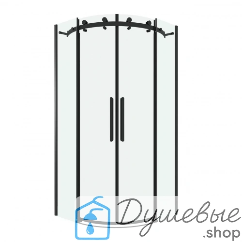 Душевое ограждение Grossman Classic 301.K33.04.9090.21.00 90х90х195 см полукруг раздвижная черный матовый стекло прозрачное