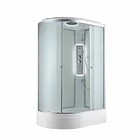 Душевая кабина AvaCan C3012R LED 120×80 см асимметричная, матовое стекло, правая ориентация, с крышей и гидромассажом.