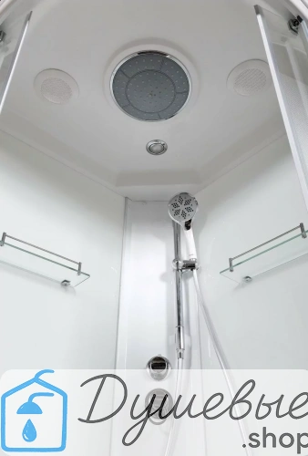 Душевая кабина AvaCan L601 с электрикой, 100×100 см, четверть круга, прозрачное стекло, универсальная ориентация, крыша, без гидромассажа фото 4