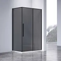 Душевой уголок Vincea Slim-N VSR-4SN8013CGB 1300х800 черный стекло тонированное