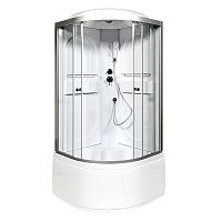 Душевая кабина AvaCan L610 с электрикой, 100×100 см, четверть круга, прозрачное стекло, универсальная ориентация, крыша, без гидромассажа