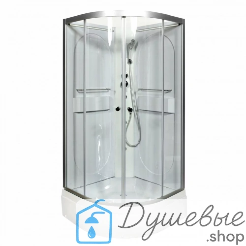 Душевая кабина AvaCan L580 N LED 80×80 см, четверть круга, прозрачное стекло, универсальная ориентация, гидромассаж фото 3