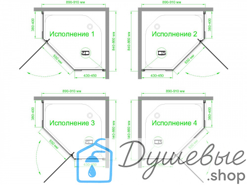 Душевой уголок Royal Bath RB 9085TR-T 85х90х200 фото 4