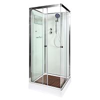 Душевая кабина AvaCan K409 без крыши, 90×90 см, квадратная, прозрачное стекло, универсальная ориентация, без гидромассажа