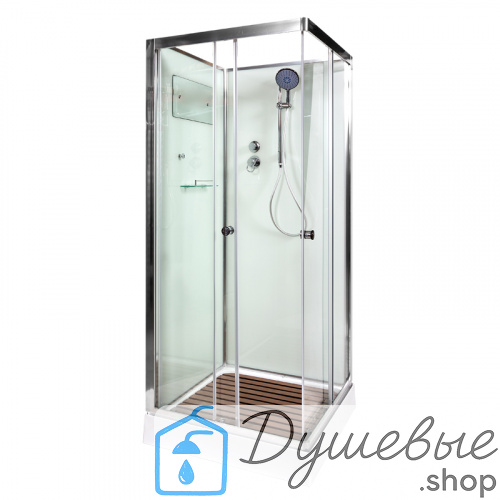 Душевая кабина AvaCan K409 без крыши, 90×90 см, квадратная, прозрачное стекло, универсальная ориентация, без гидромассажа