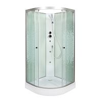 Душевая кабина AvaCan L901 N с гидромассажем, 100×100 см, четверть круга, матовое стекло, универсальная ориентация, без крыши.