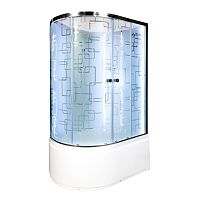 Душевая кабина AvaCan EM5012 N R LED с гидромассажем, 120×90 см, асимметричная, стекло с узором, правая ориентация, без крыши.