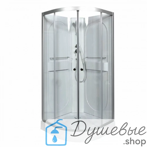 Душевая кабина AvaCan L601 N без крыши, 100×100 см, четверть круга, прозрачное стекло, универсальная ориентация, без гидромассажа фото 3
