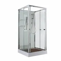 Душевая кабина AvaCan V2080N без крыши, 80×80 см, квадратная, прозрачное стекло, универсальная ориентация, без гидромассажа