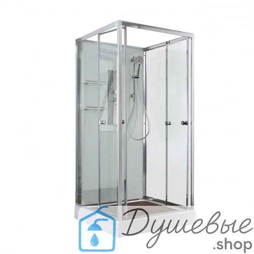 Душевая кабина AvaCan V2010N без крыши, 100х100 см, квадратная, прозрачное стекло, универсальная ориентация, без гидромассажа