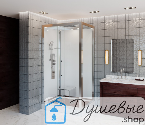 Душевая кабина AvaCan Z120 Kerava. 120×90 см, прямоугольная форма, прозрачное стекло, универсальная ориентация, крыша, без гидромассажа фото 4